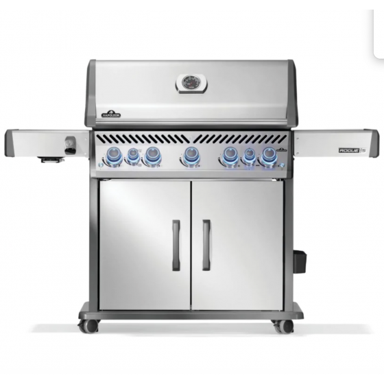 Grill gazowy Napoleon Rogue PRO-S 625 z palnikiem do steków 800°C i do rożna stalowy (2025)